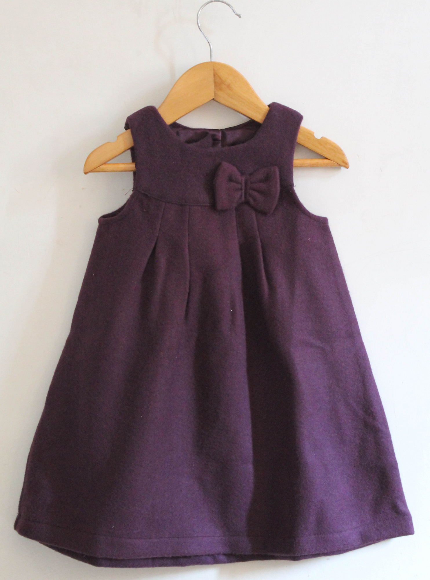 Qvink Bow Detailed Winter Casual Dress - Purple