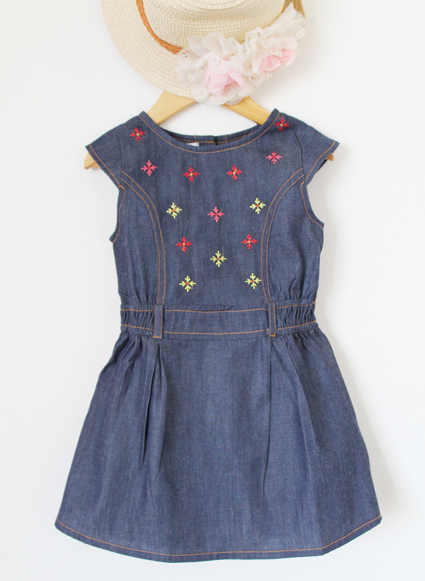 Qvink Embroidered Casual Dress - Blue