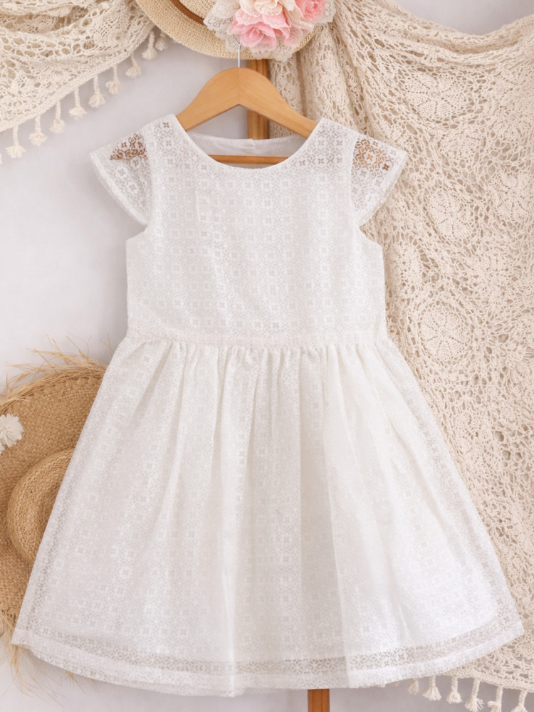 Image of Qvink Cap Sleeves Casual Dress - White