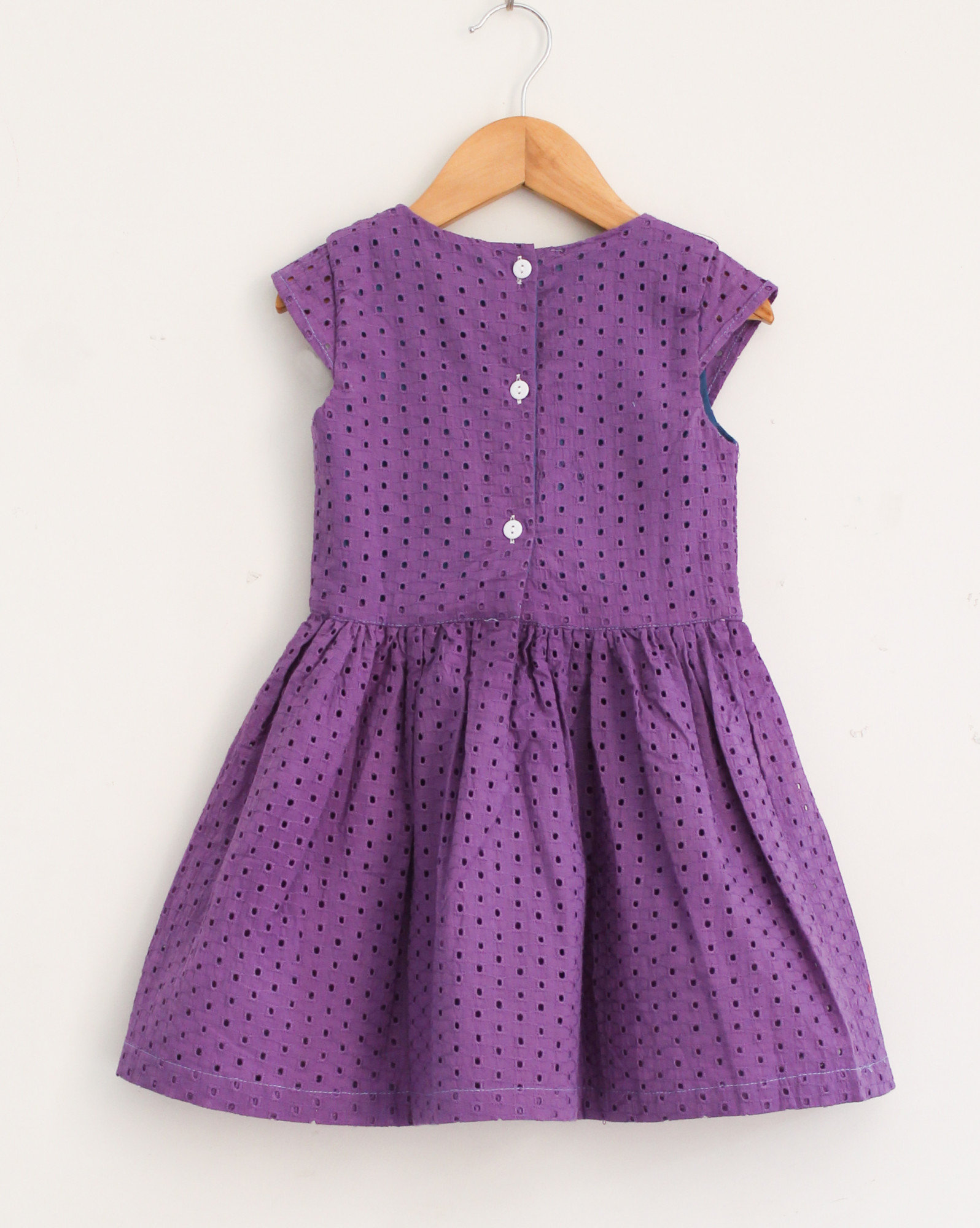 Qvink Schiffli Casual Dress  Purple