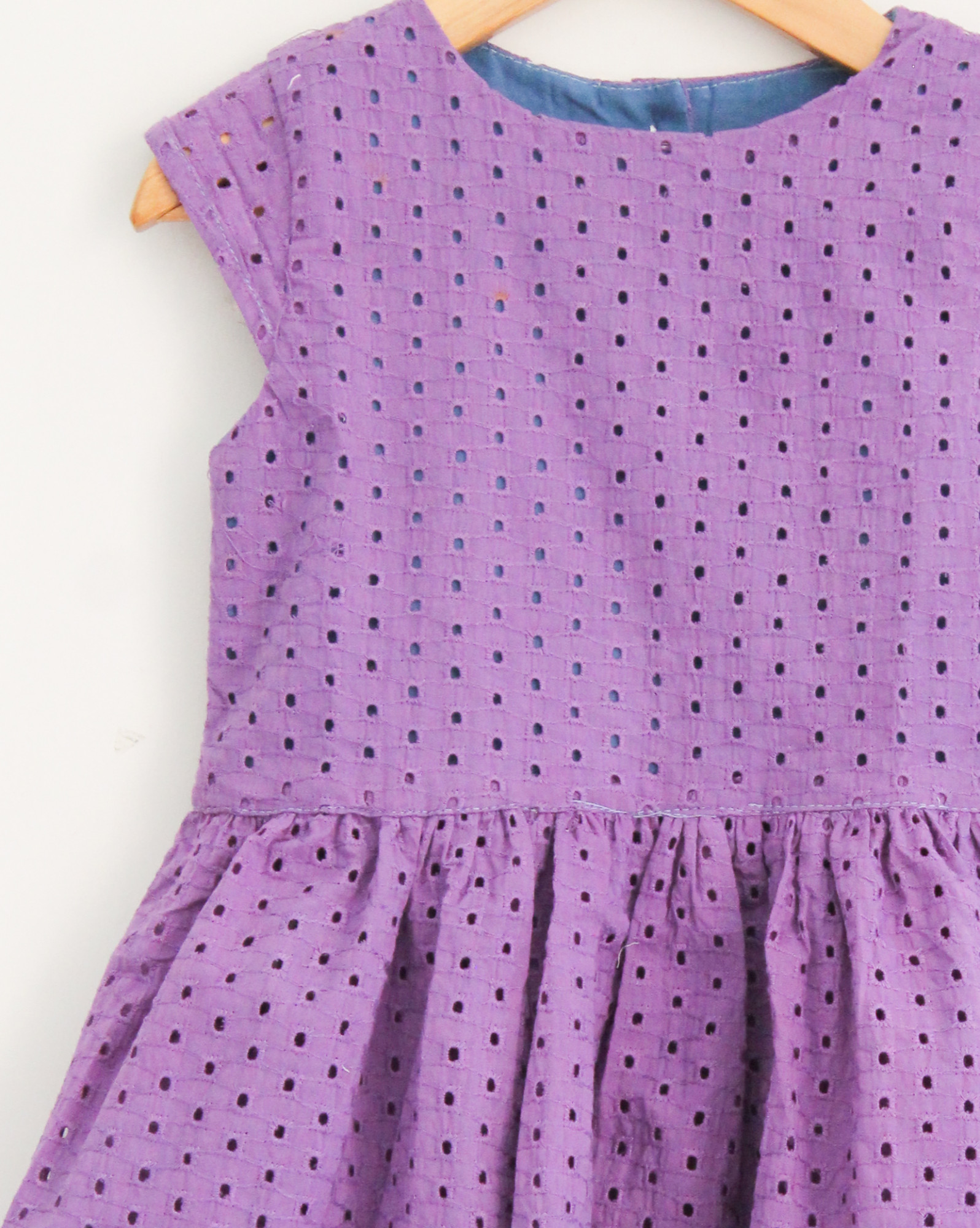 Qvink Schiffli Casual Dress  Purple