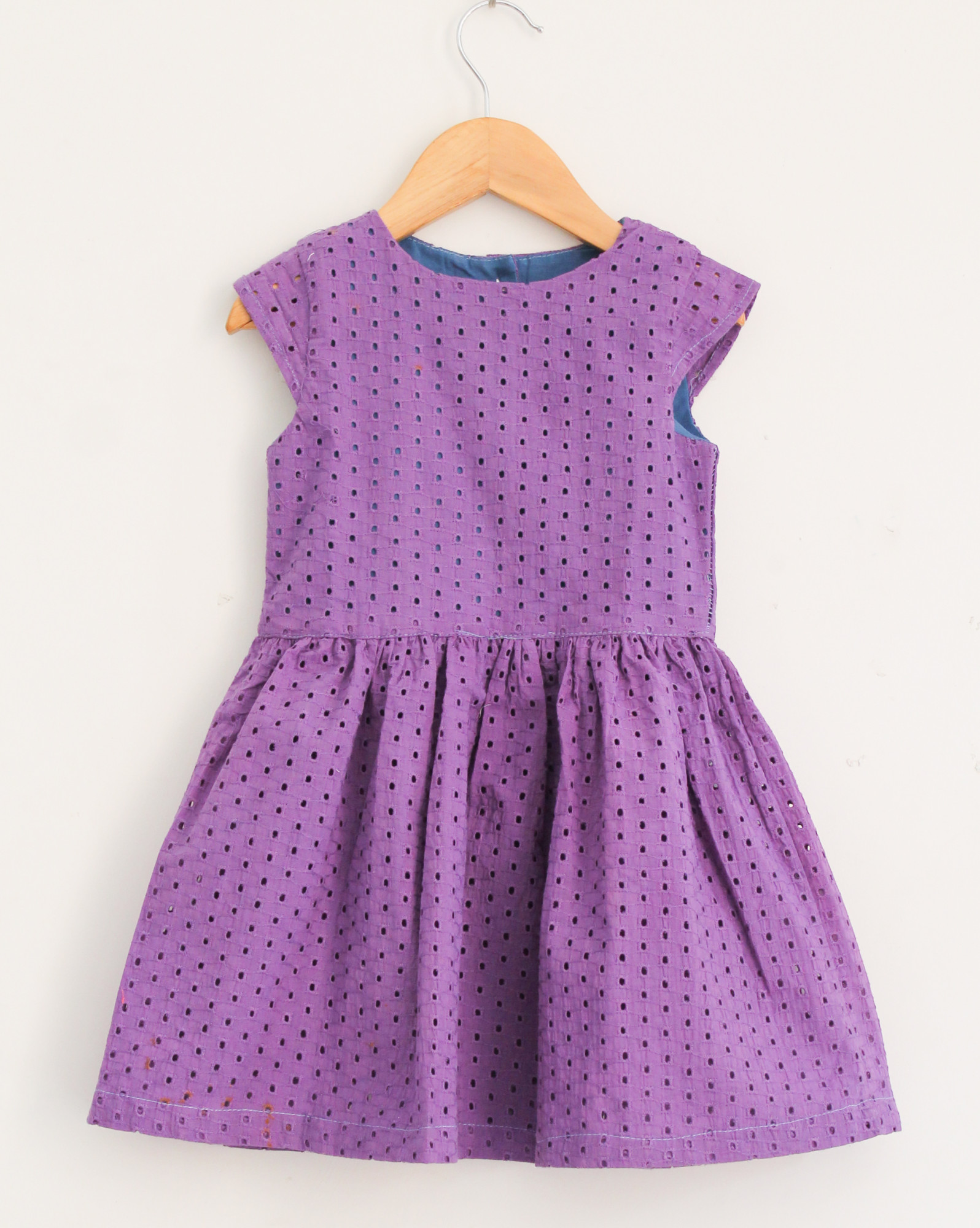 Qvink Schiffli Casual Dress - Purple