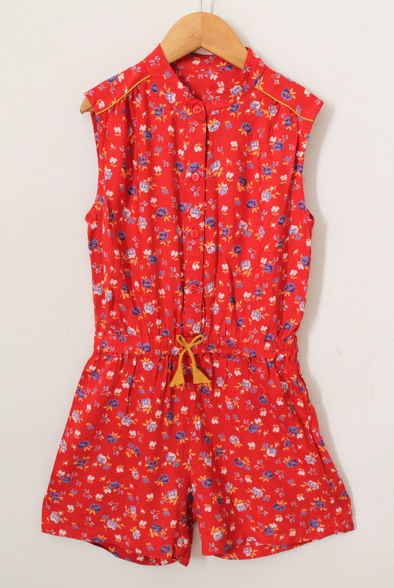 Qvink Floral Printed Playsuit  Red