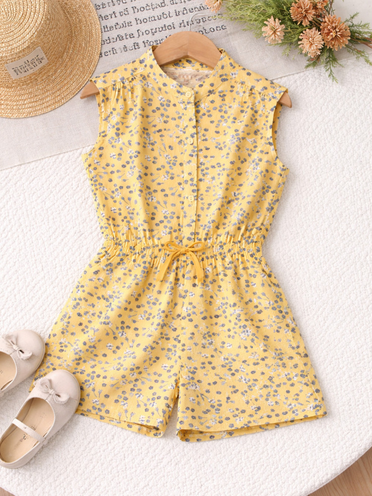 Image of Qvink Floral Printed Playsuit - Yellow