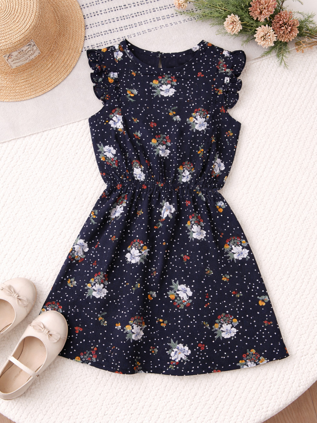 Qvink Printed Casual Dress - Navy