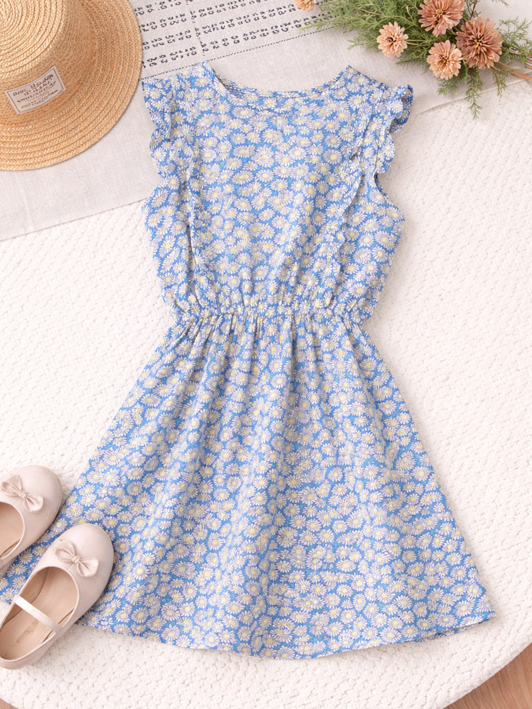 Qvink Floral Printed Casual Dress - Blue