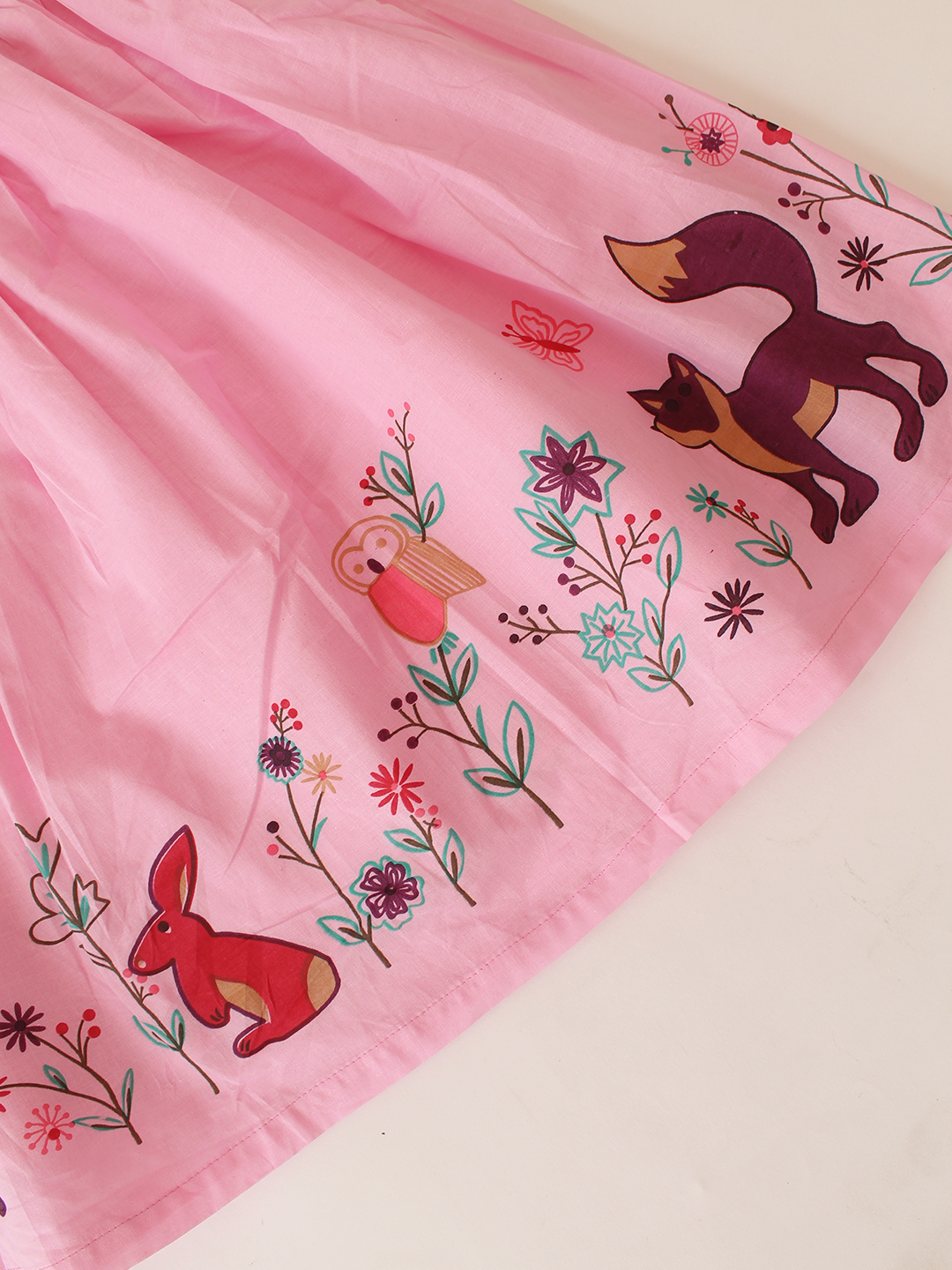 Qvink Animal Printed Bow Detailed Dress  Pink