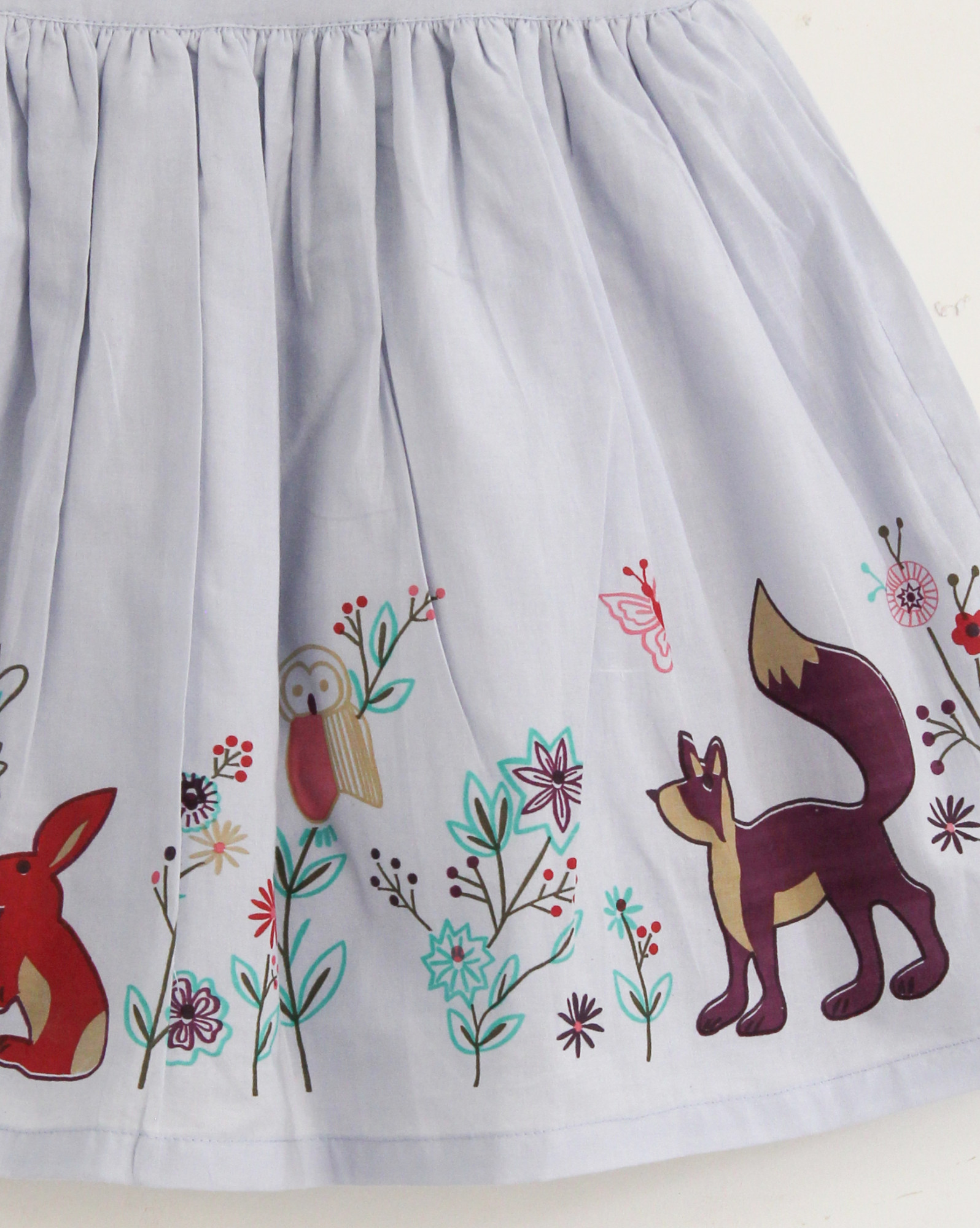 Qvink Animal Printed Bow Detailed Dress  Sky Blue