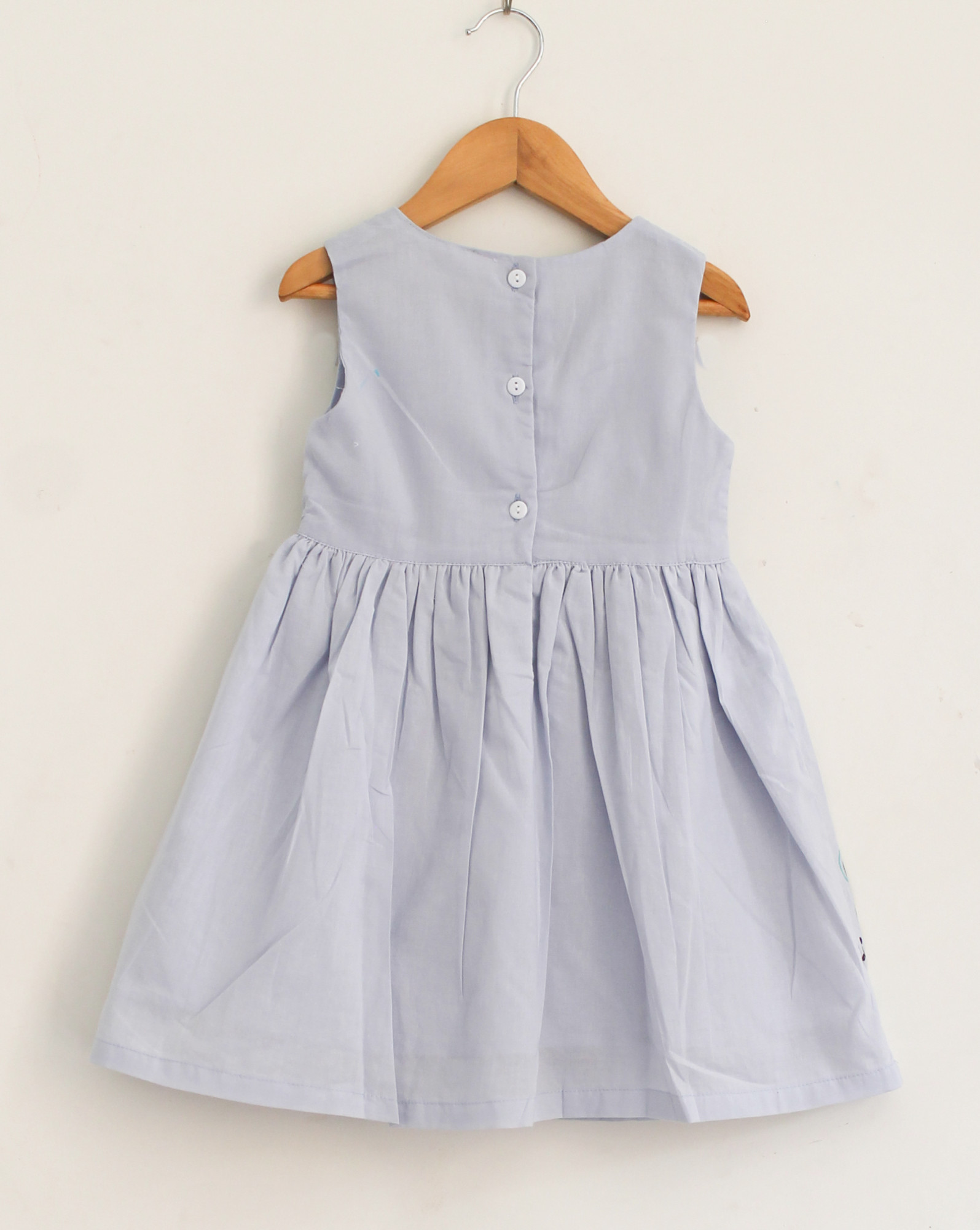 Qvink Animal Printed Bow Detailed Dress  Sky Blue