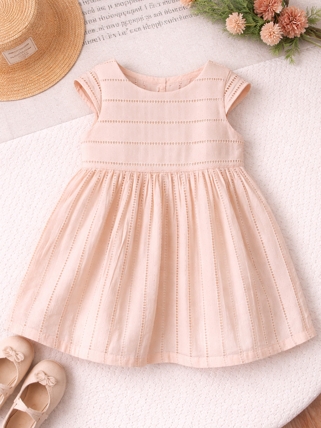 Qvink Solid Casual Dress  Cream