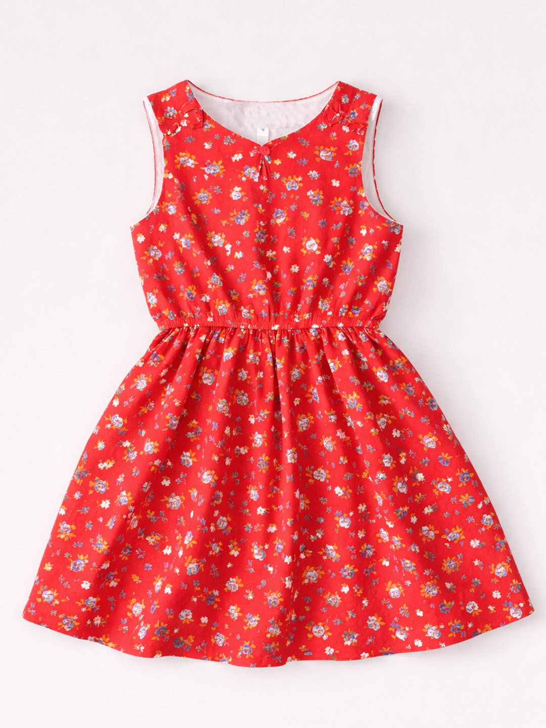 Qvink Floral Printed Casual Dress  Red