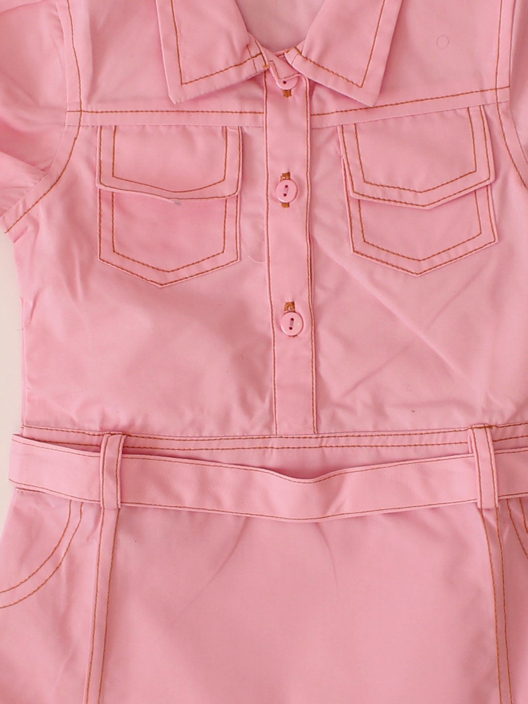 Qvink Pocket Detailed Shirt Collar Casual Dress  Pink