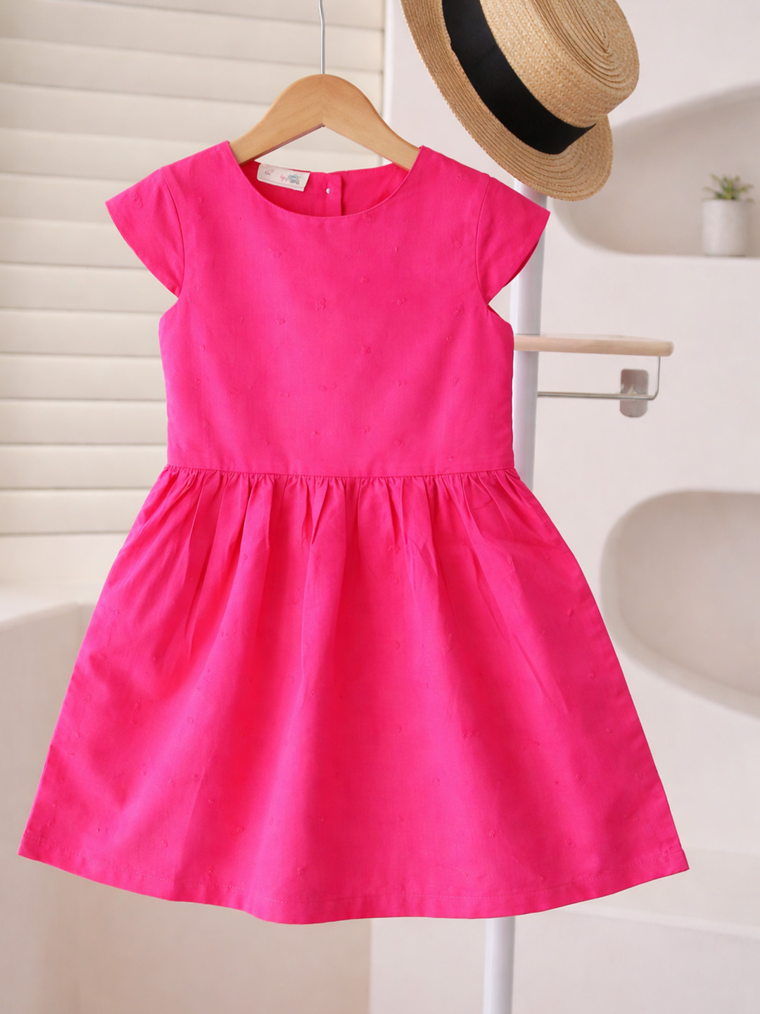 Qvink Cap Sleeves Casual Dress  Magenta
