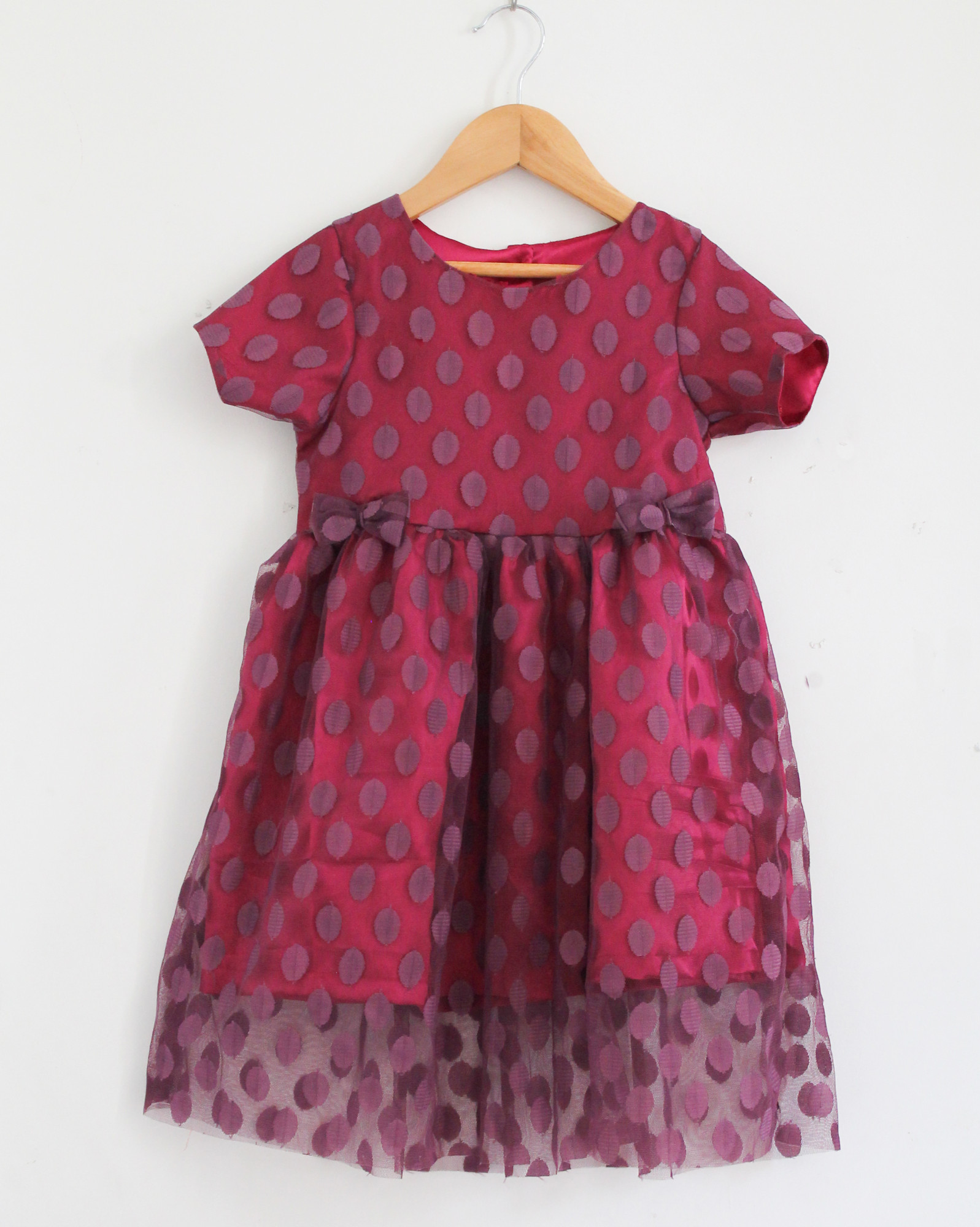 Qvink Polka Dot Pattern Casual Dress  Purple
