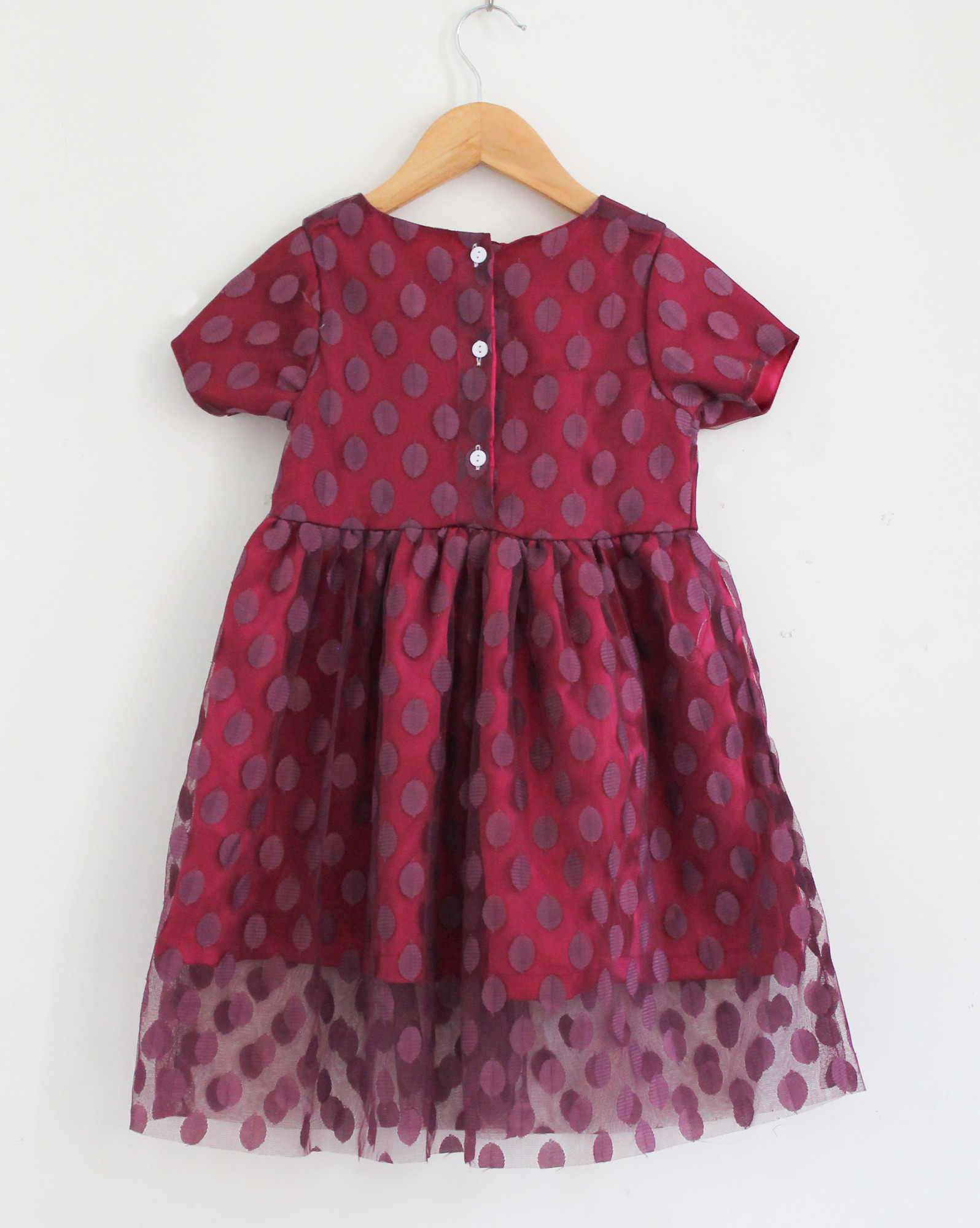 Qvink Polka Dot Pattern Casual Dress  Purple