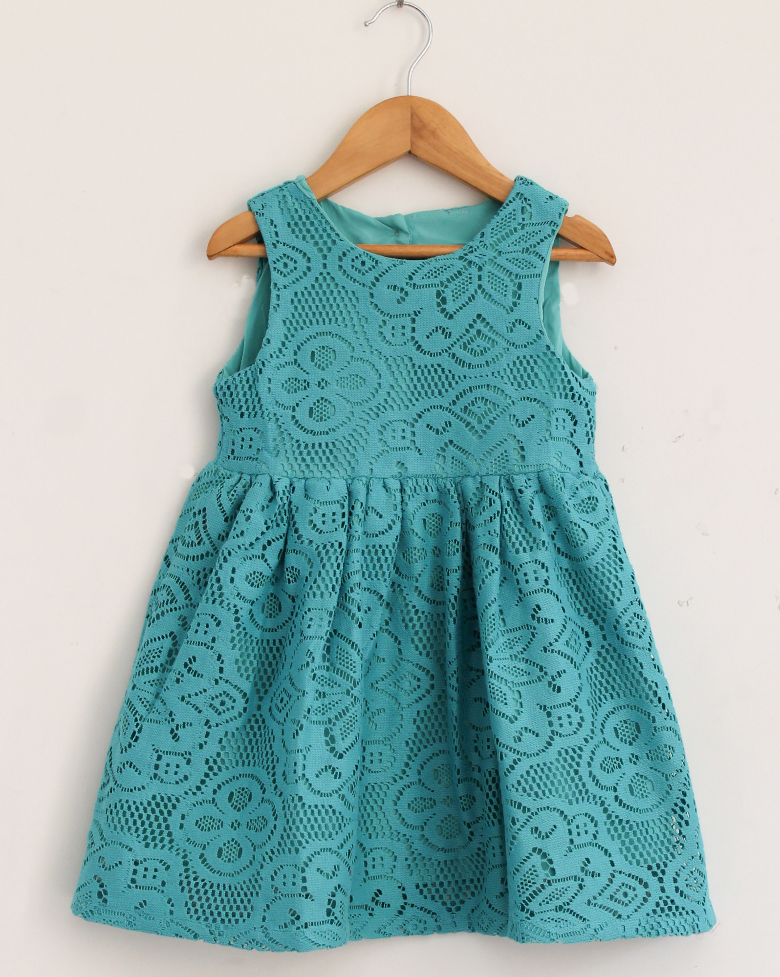 Qvink Schiffli Casual Dress  Green