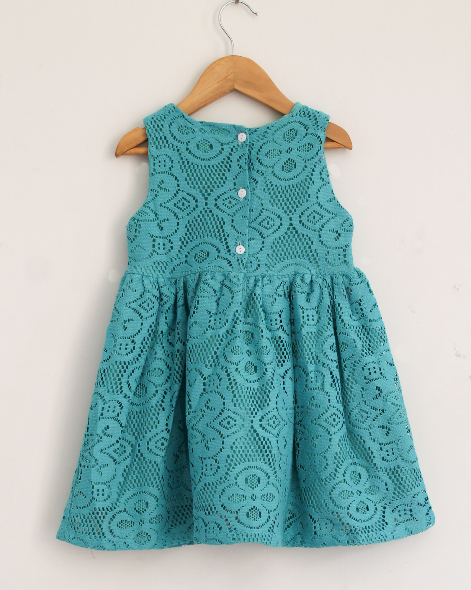 Qvink Schiffli Casual Dress  Green