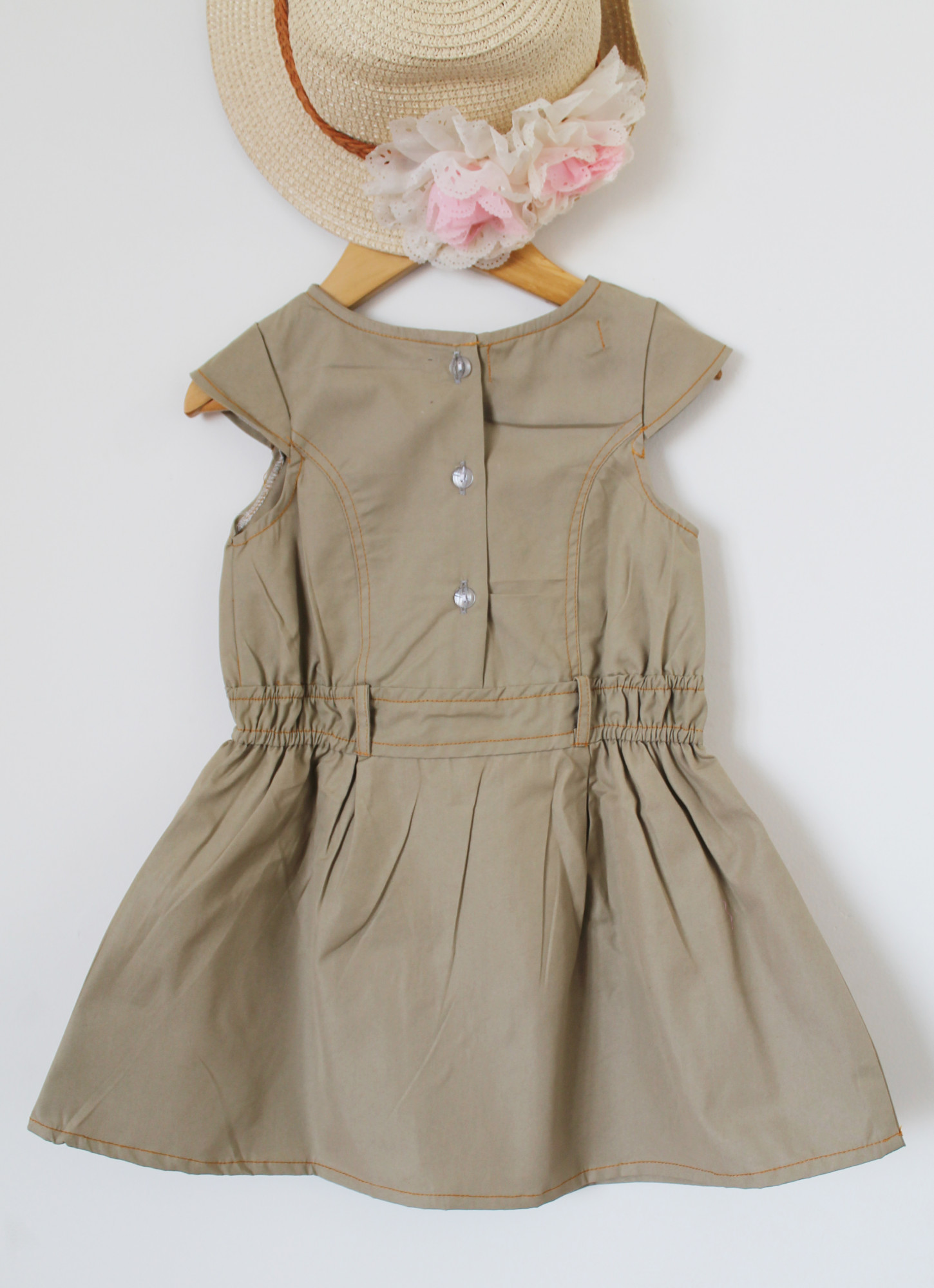 Qvink Embroidered Casual Dress  Beige