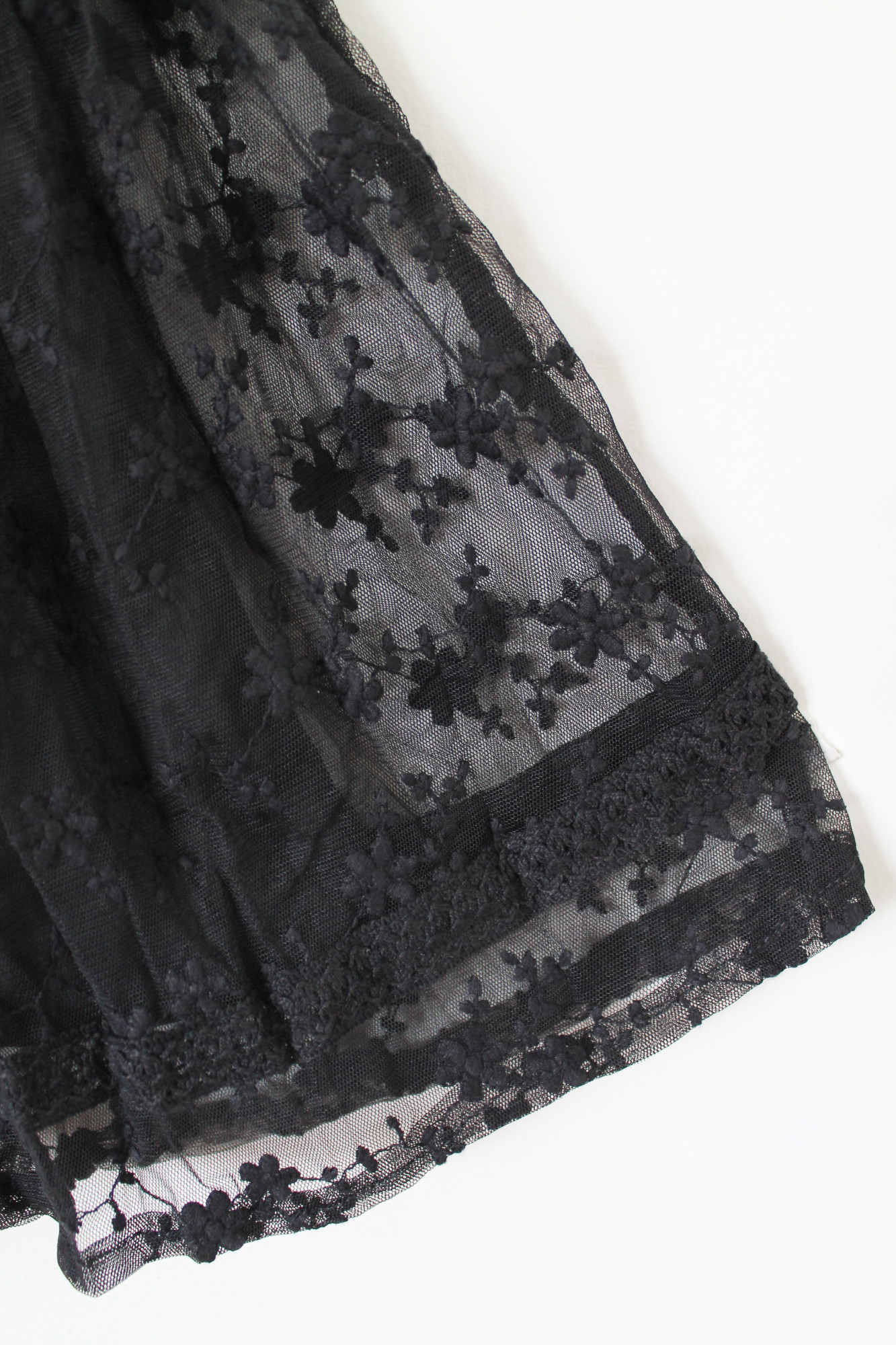 Qvink Net Embroidered Casual Dress - Black