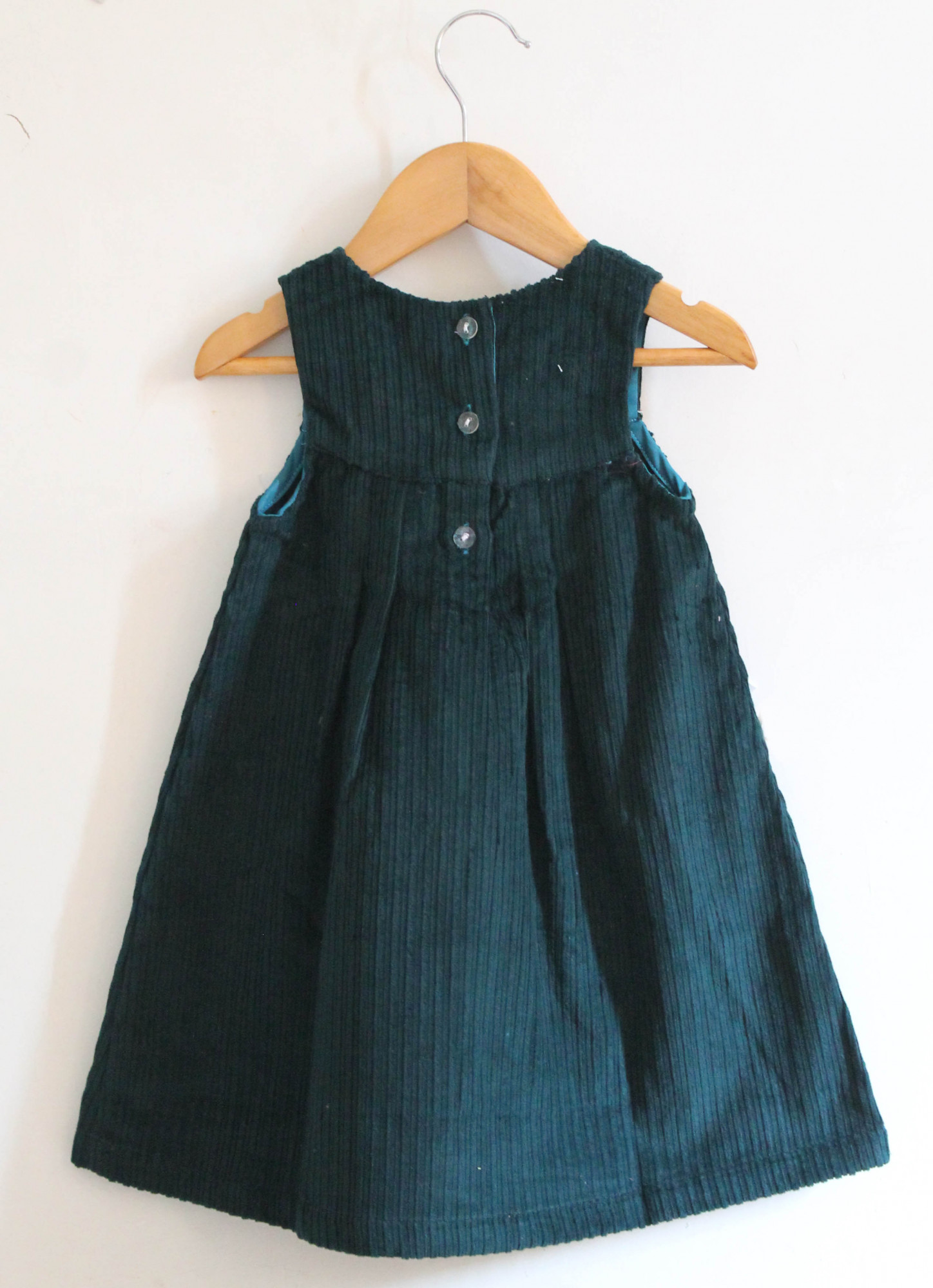 Qvink Corduroy Bow Detailed Dress  Green