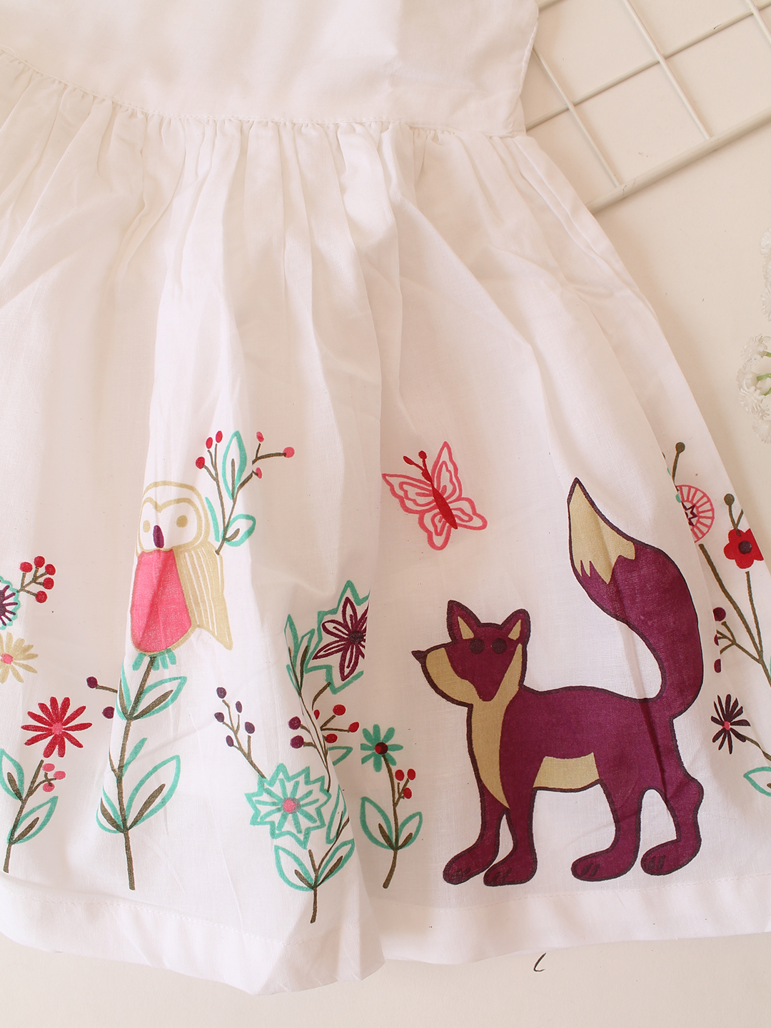 Qvink Animal Printed Bow Detailed Dress  White