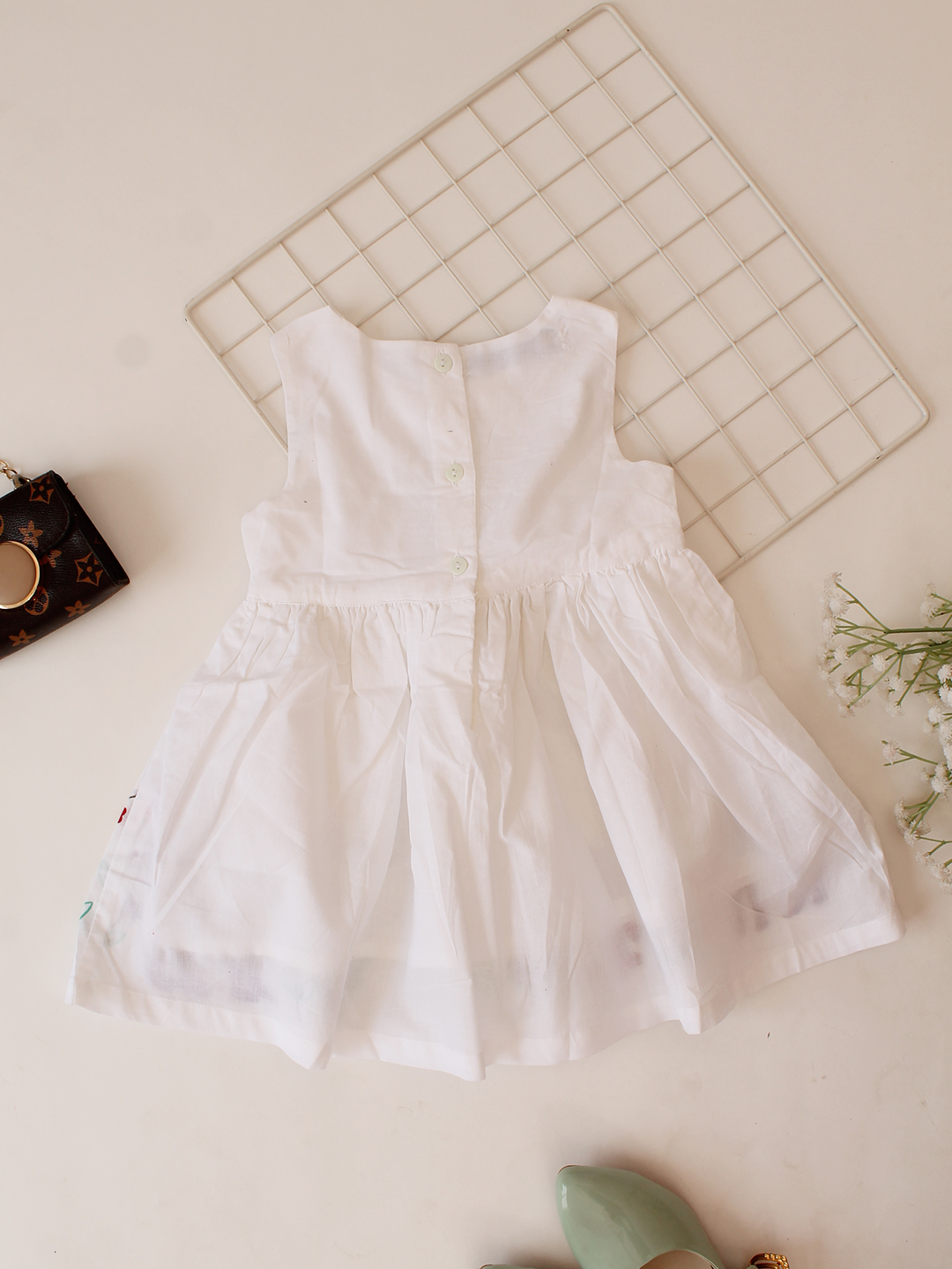 Qvink Animal Printed Bow Detailed Dress  White