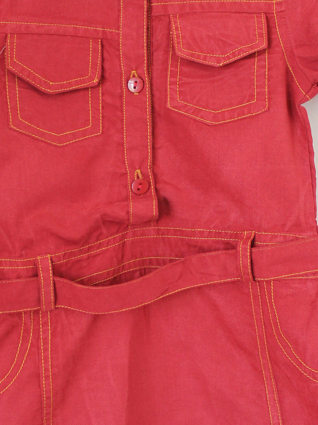 Qvink Pocket Detailed Shirt Collar Dress  Maroon