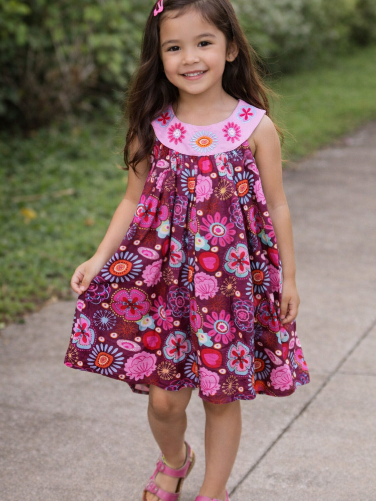 Image of Qvink Floral Printed Casual Dress - Purple