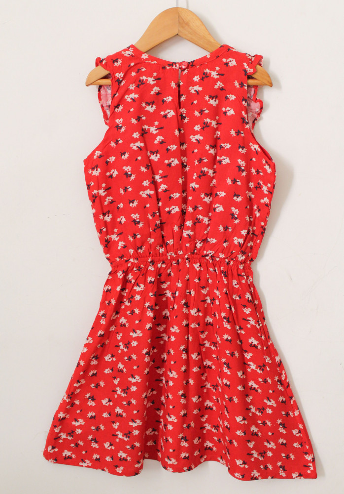 Image of Qvink Floral Printed Casual Dress - Red