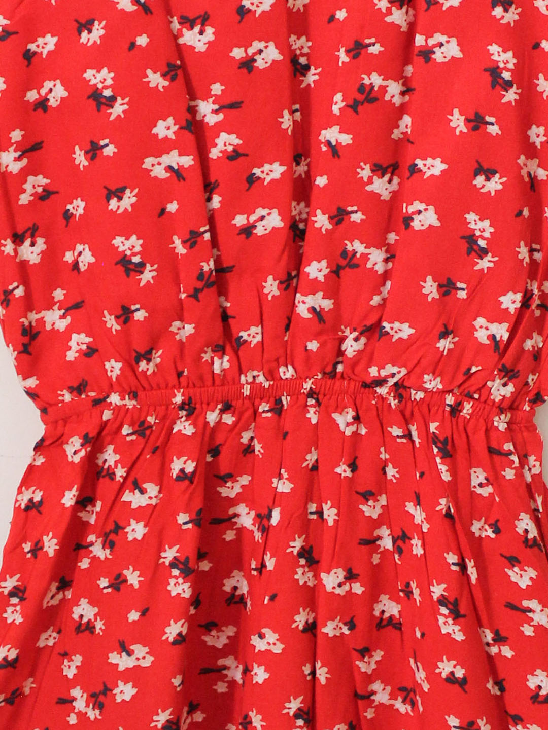 Qvink Floral Printed Casual Dress  Red