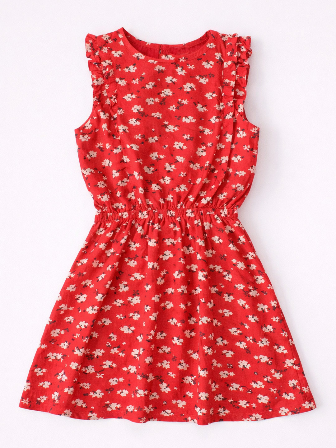 Qvink Floral Printed Casual Dress  Red