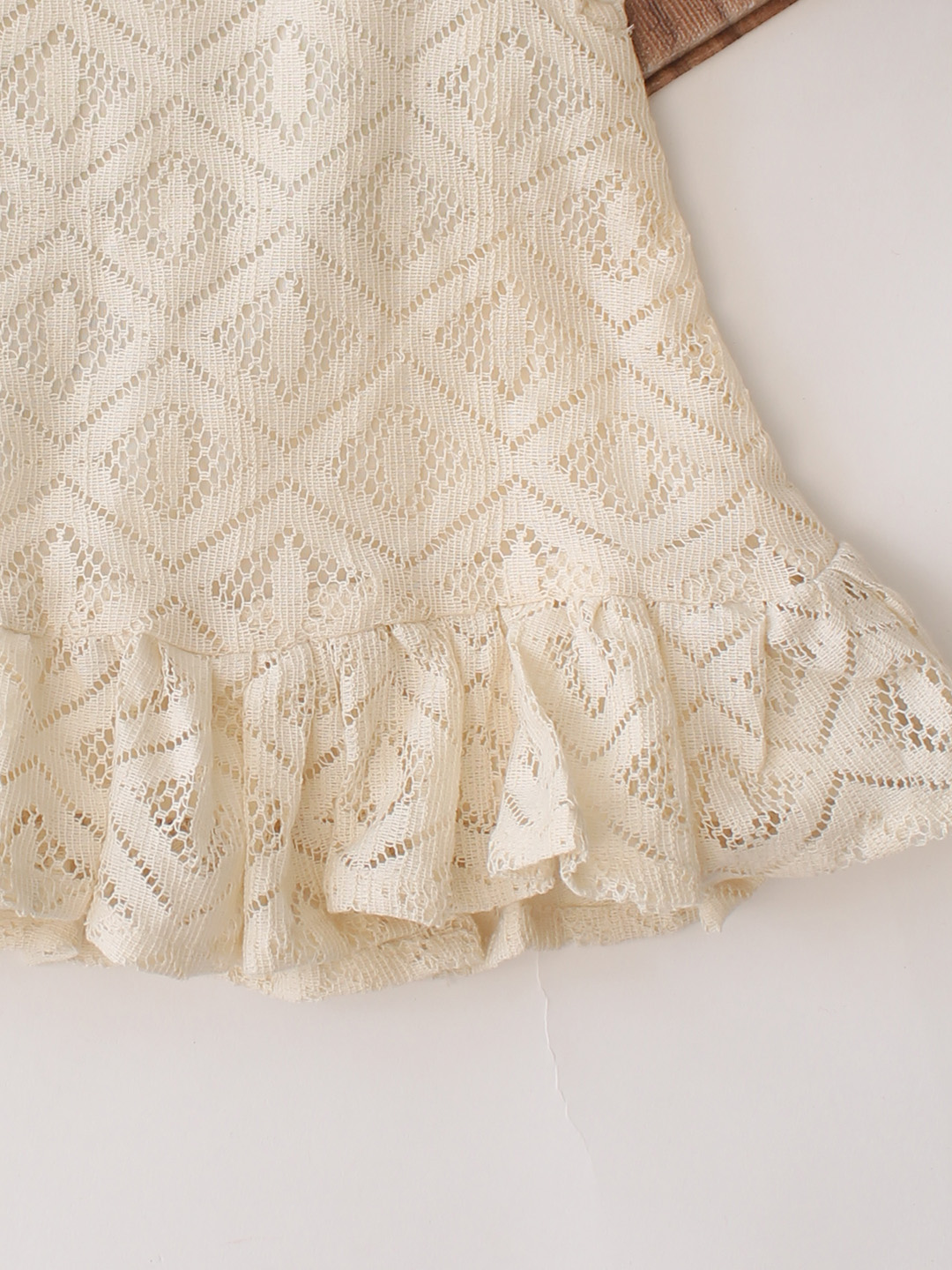 Qvink Ruffled Hem Mini Dress  Cream