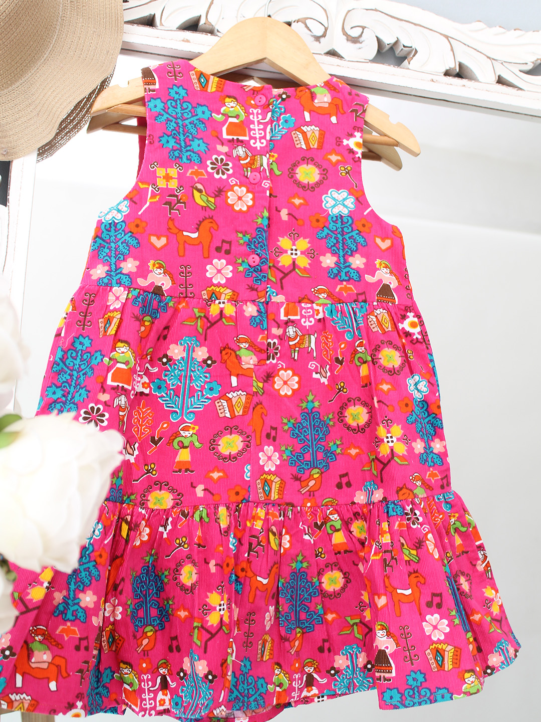 Qvink Abstract Motif Printed Dress  Pink