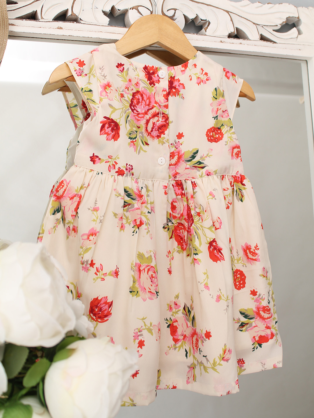 Qvink Floral Printed Dress  Cream