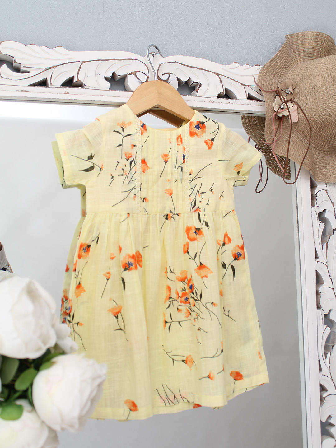 Qvink Floral Printed Dress  Yellow