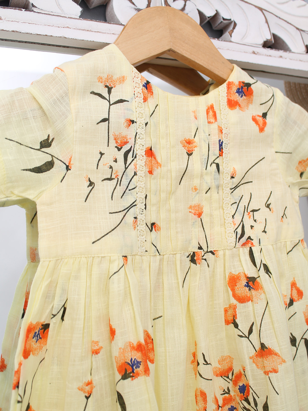 Qvink Floral Printed Dress  Yellow