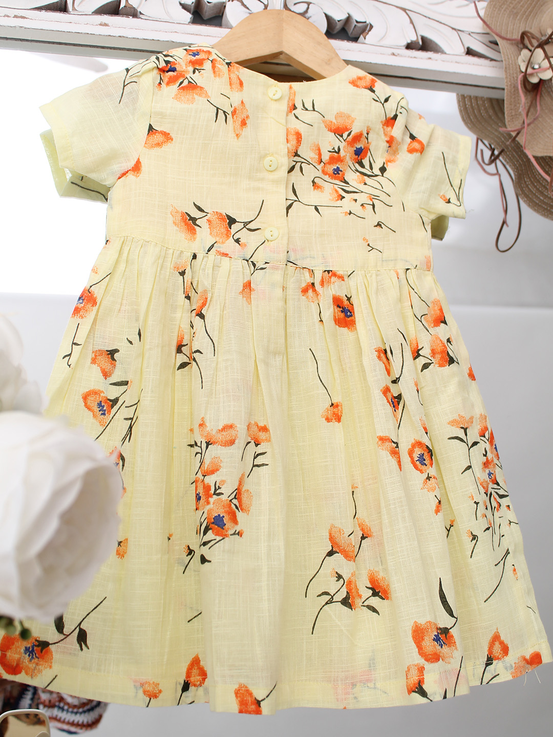Qvink Floral Printed Dress  Yellow