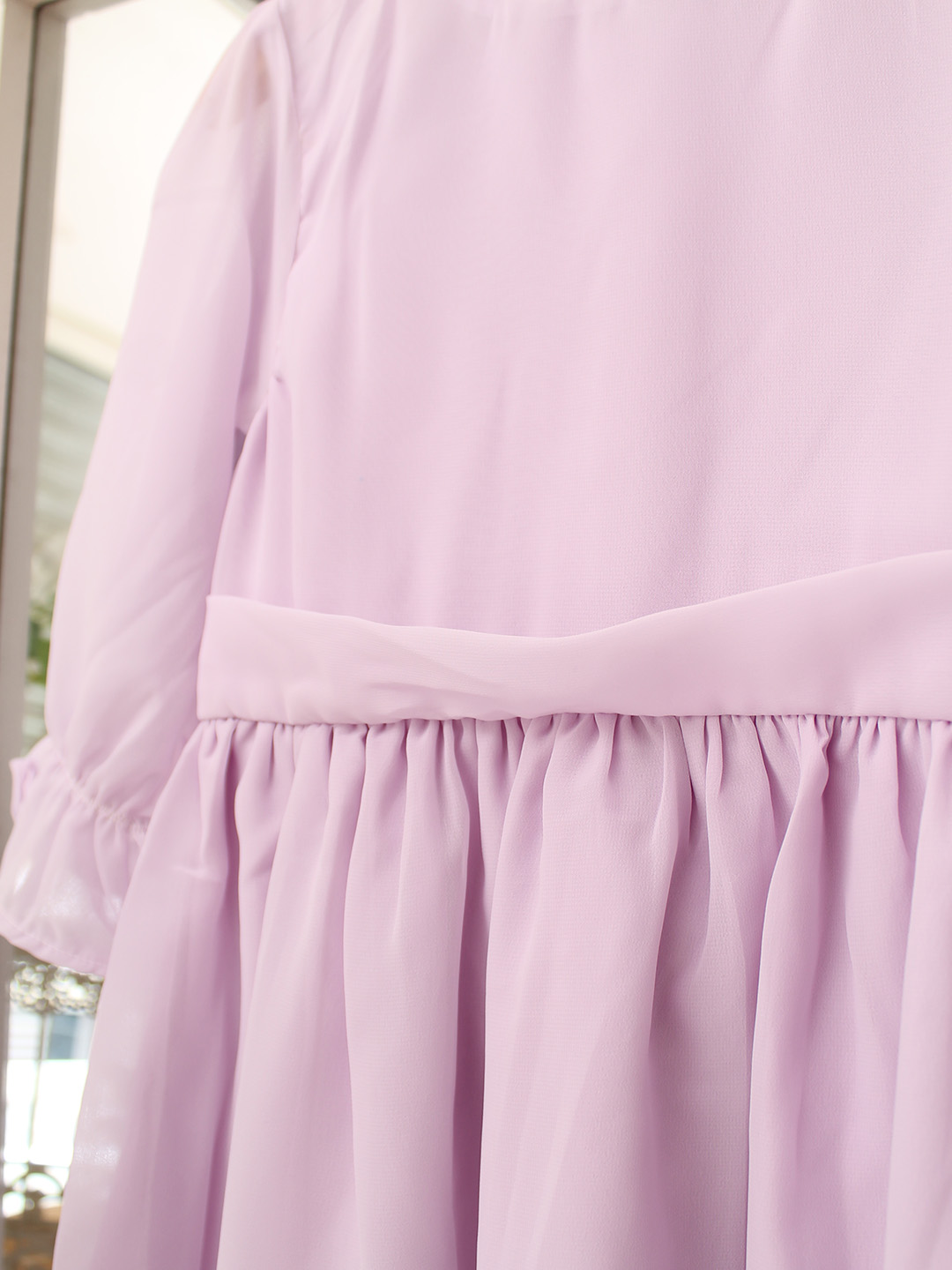 Qvink Solid Knee Length Dress - Purple