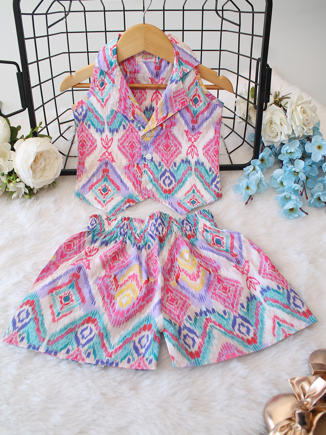 Cotton Abstract Printed Summer Co ord Set