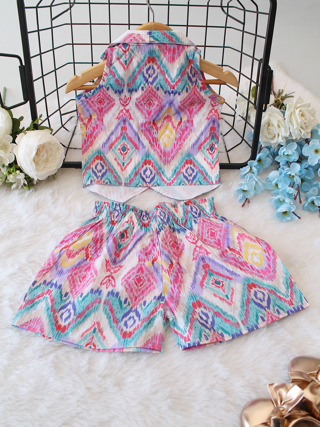 Cotton Abstract Printed Summer Co ord Set
