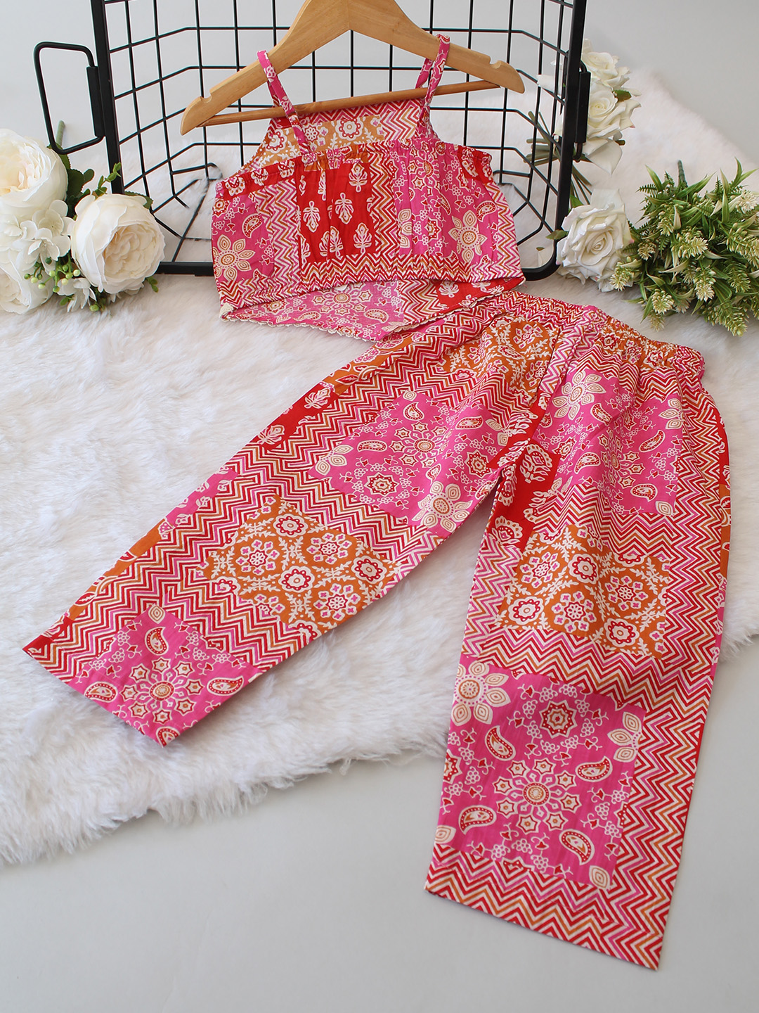Cotton Abstract Printed Summer Co ord Set