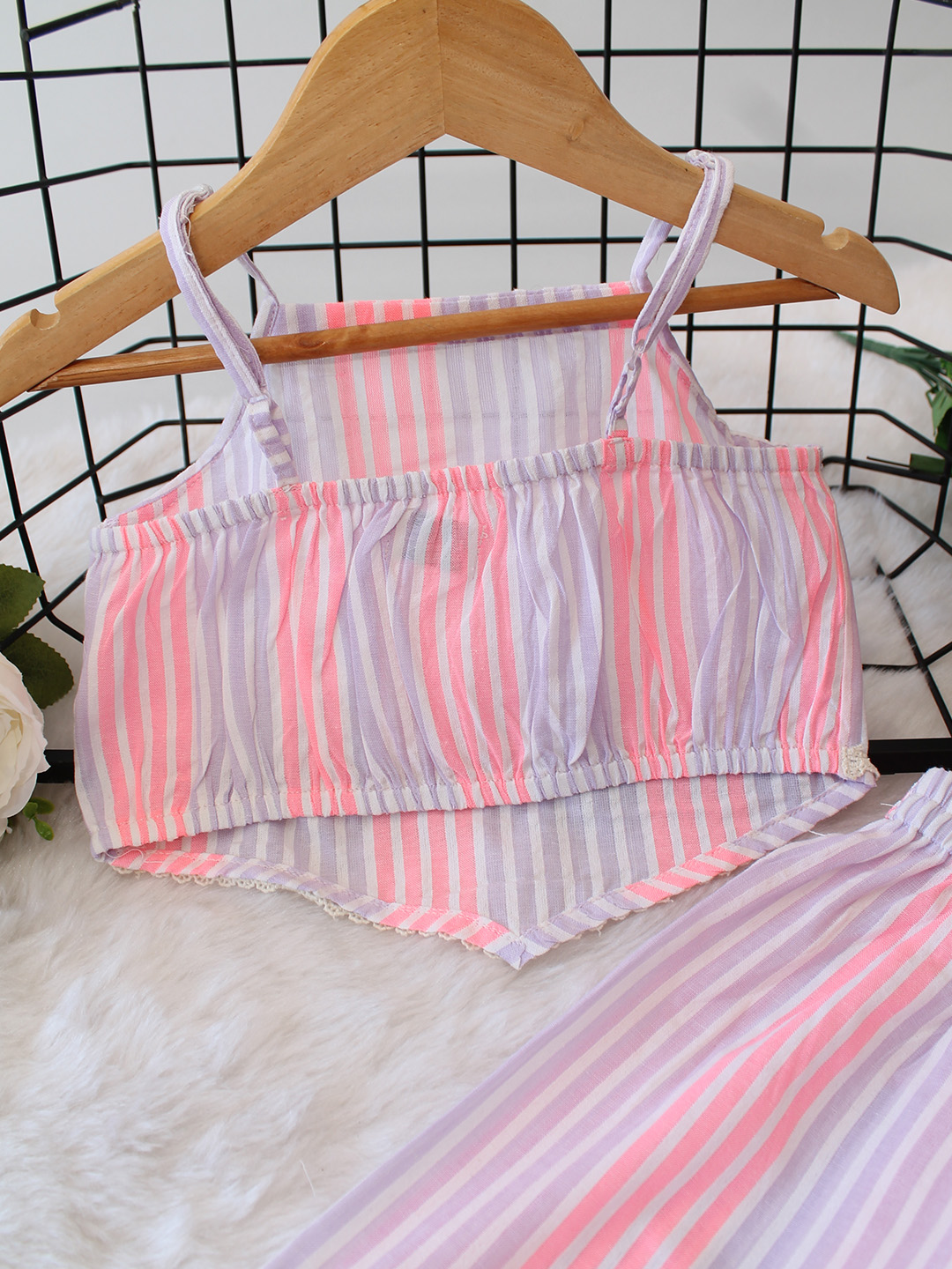 Cotton Striped Printed Summer Co ord Set