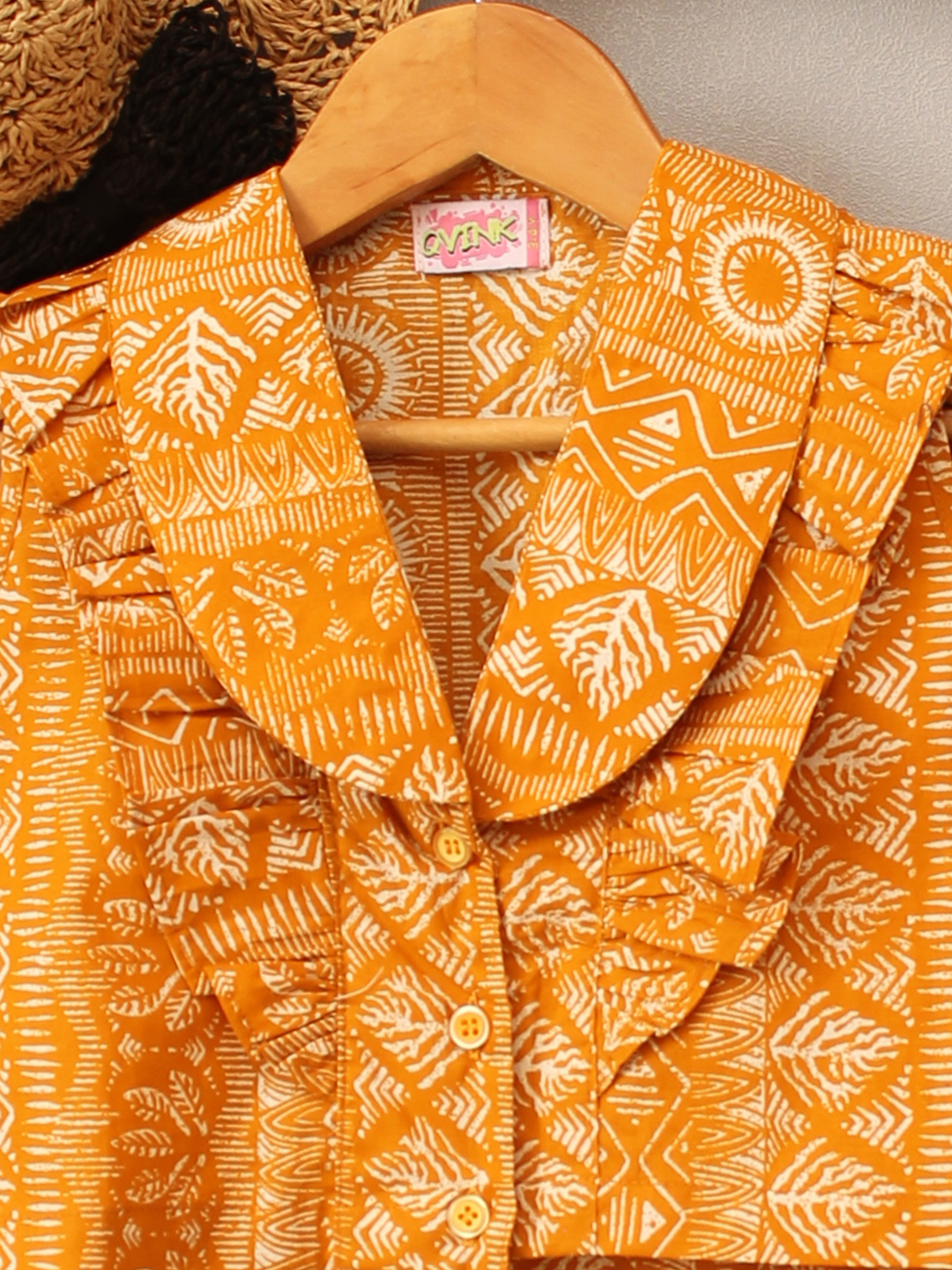 Cotton Printed Frill Neck Detail Co ord Set