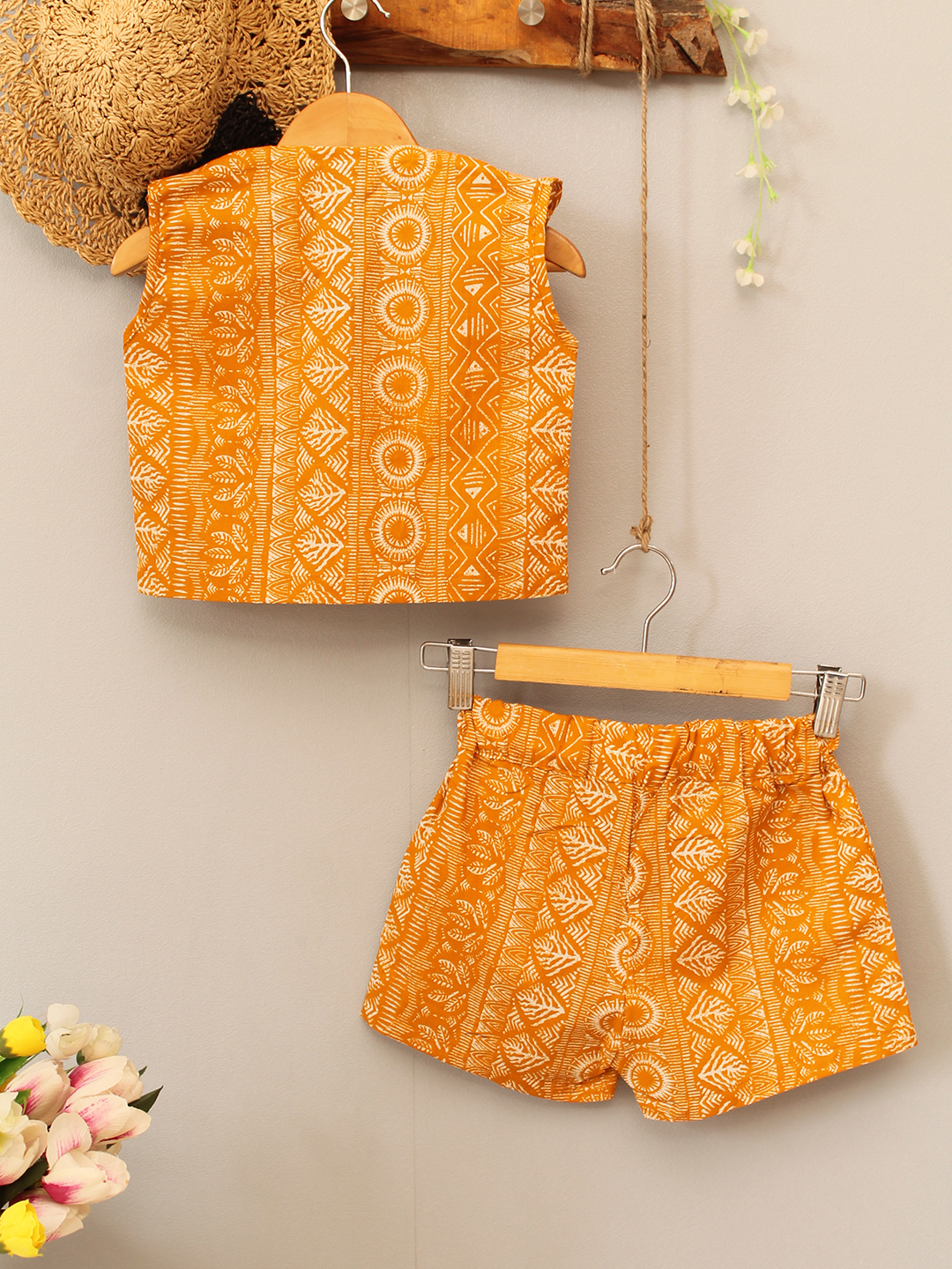 Cotton Printed Frill Neck Detail Co ord Set