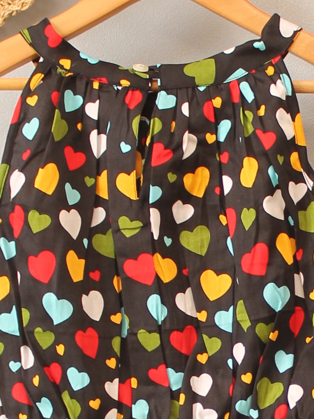Cotton Multi Heart Printed Summer Co ord Set