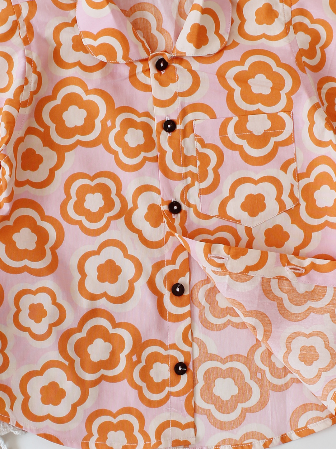 Qvink Floral Print Coord Set- Orange