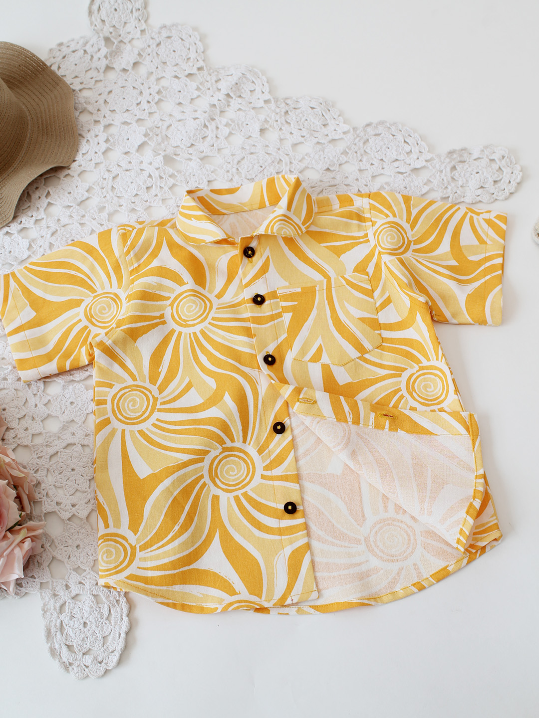 Qvink All Over Printed Co-ord Set- Yellow