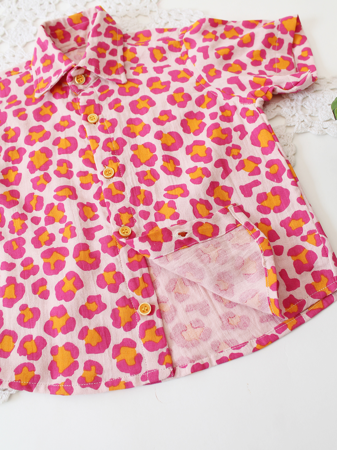 Qvink Cotton Half Sleeves Printed Coordinated Set - Pink