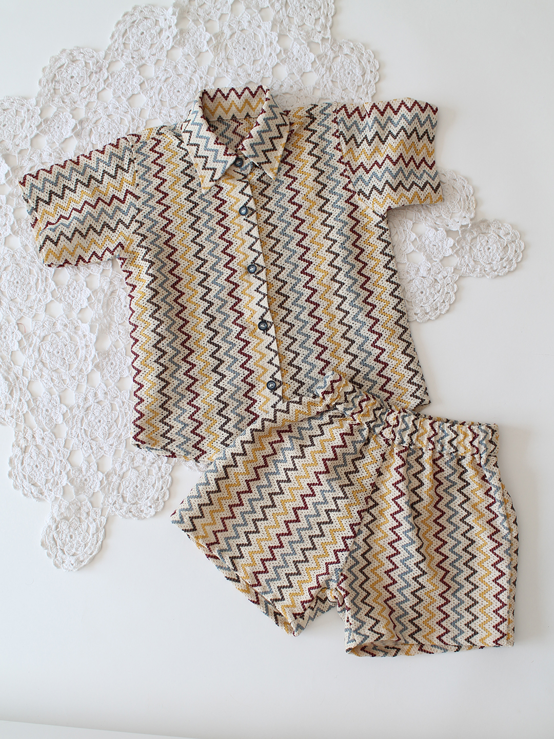 Qvink Cotton Half Sleeves Coordinated Set - Beige