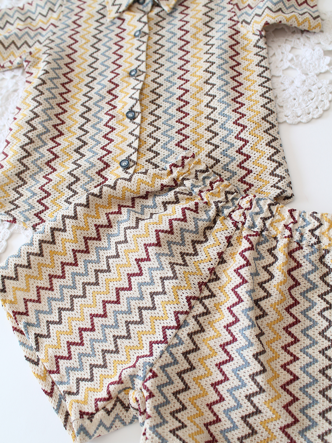 Qvink Cotton Half Sleeves Coordinated Set - Beige